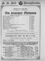Theaterzettel (Oper und Burgtheater in Wien) 18920712 Seite: 1