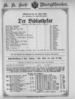 Theaterzettel (Oper und Burgtheater in Wien) 18920713 Seite: 1