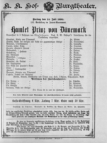Theaterzettel (Oper und Burgtheater in Wien) 18920715 Seite: 1