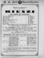 Theaterzettel (Oper und Burgtheater in Wien) 18920802 Seite: 1