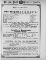 Theaterzettel (Oper und Burgtheater in Wien) 18920806 Seite: 1