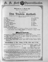Theaterzettel (Oper und Burgtheater in Wien) 18920817 Seite: 1