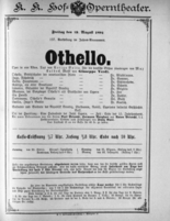 Theaterzettel (Oper und Burgtheater in Wien) 18920819 Seite: 1
