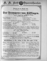 Theaterzettel (Oper und Burgtheater in Wien) 18920823 Seite: 1