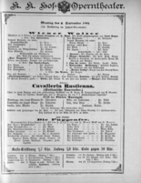 Theaterzettel (Oper und Burgtheater in Wien) 18920905 Seite: 1