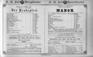 Theaterzettel (Oper und Burgtheater in Wien) 18921011 Seite: 1