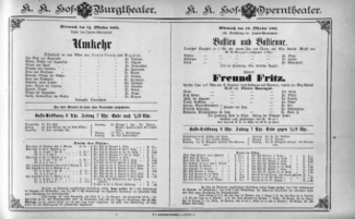 Theaterzettel (Oper und Burgtheater in Wien) 18921012 Seite: 1