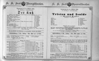 Theaterzettel (Oper und Burgtheater in Wien) 18921013 Seite: 1