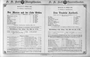 Theaterzettel (Oper und Burgtheater in Wien) 18921014 Seite: 1