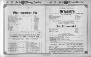 Theaterzettel (Oper und Burgtheater in Wien) 18921015 Seite: 1