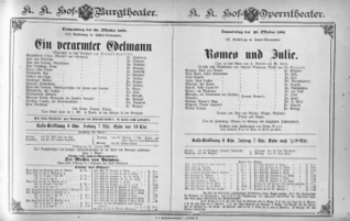 Theaterzettel (Oper und Burgtheater in Wien) 18921020 Seite: 1