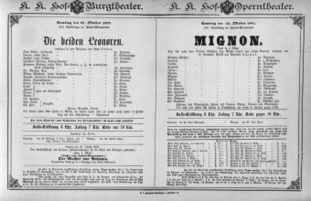 Theaterzettel (Oper und Burgtheater in Wien) 18921022 Seite: 1