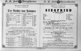 Theaterzettel (Oper und Burgtheater in Wien) 18921026 Seite: 1