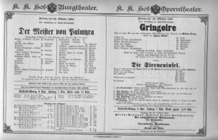 Theaterzettel (Oper und Burgtheater in Wien) 18921028 Seite: 1