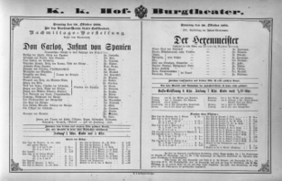 Theaterzettel (Oper und Burgtheater in Wien) 18921030 Seite: 1