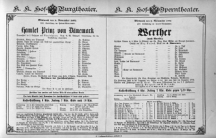 Theaterzettel (Oper und Burgtheater in Wien) 18921102 Seite: 1