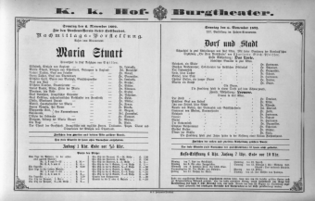 Theaterzettel (Oper und Burgtheater in Wien) 18921106 Seite: 1