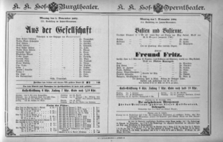 Theaterzettel (Oper und Burgtheater in Wien) 18921107 Seite: 1