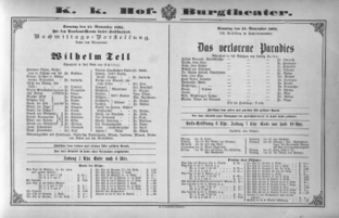 Theaterzettel (Oper und Burgtheater in Wien) 18921113 Seite: 1