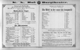 Theaterzettel (Oper und Burgtheater in Wien) 18921120 Seite: 1