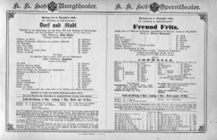 Theaterzettel (Oper und Burgtheater in Wien) 18921202 Seite: 1