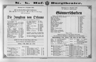 Theaterzettel (Oper und Burgtheater in Wien) 18921204 Seite: 1