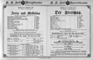Theaterzettel (Oper und Burgtheater in Wien) 18921206 Seite: 1