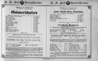 Theaterzettel (Oper und Burgtheater in Wien) 18921217 Seite: 1