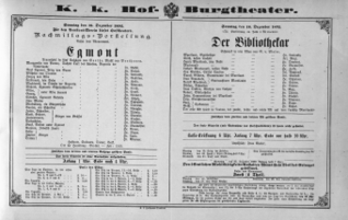 Theaterzettel (Oper und Burgtheater in Wien) 18921218 Seite: 1