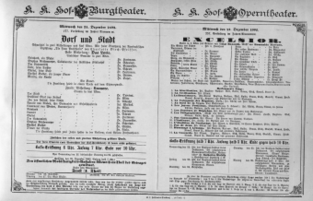 Theaterzettel (Oper und Burgtheater in Wien) 18921221 Seite: 1