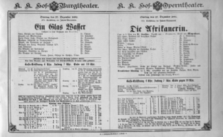 Theaterzettel (Oper und Burgtheater in Wien) 18921227 Seite: 1