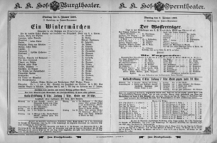 Theaterzettel (Oper und Burgtheater in Wien) 18930103 Seite: 1