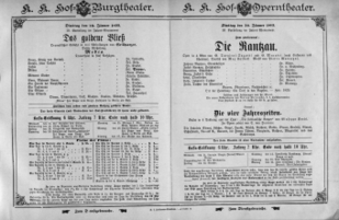 Theaterzettel (Oper und Burgtheater in Wien) 18930110 Seite: 1