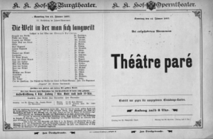 Theaterzettel (Oper und Burgtheater in Wien) 18930121 Seite: 1