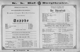 Theaterzettel (Oper und Burgtheater in Wien) 18930122 Seite: 1
