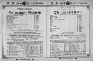 Theaterzettel (Oper und Burgtheater in Wien) 18930127 Seite: 1