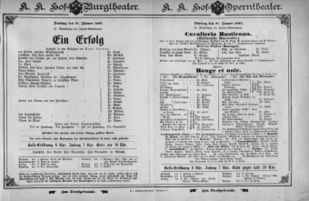 Theaterzettel (Oper und Burgtheater in Wien) 18930131 Seite: 1