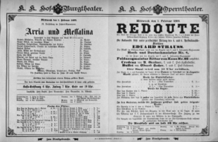 Theaterzettel (Oper und Burgtheater in Wien) 18930201 Seite: 1
