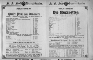 Theaterzettel (Oper und Burgtheater in Wien) 18930207 Seite: 1