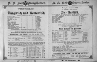 Theaterzettel (Oper und Burgtheater in Wien) 18930214 Seite: 1
