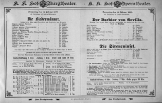 Theaterzettel (Oper und Burgtheater in Wien) 18930216 Seite: 1