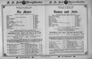 Theaterzettel (Oper und Burgtheater in Wien) 18930225 Seite: 1