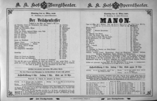 Theaterzettel (Oper und Burgtheater in Wien) 18930311 Seite: 1