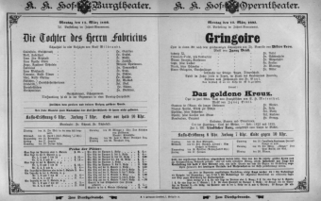 Theaterzettel (Oper und Burgtheater in Wien) 18930313 Seite: 1