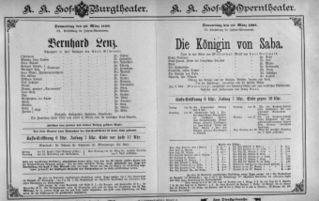 Theaterzettel (Oper und Burgtheater in Wien) 18930323 Seite: 1