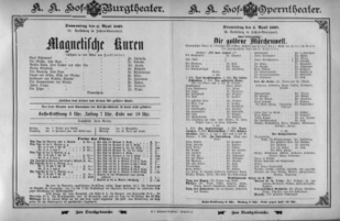 Theaterzettel (Oper und Burgtheater in Wien) 18930406 Seite: 1