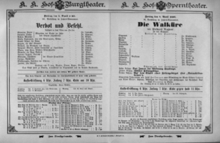 Theaterzettel (Oper und Burgtheater in Wien) 18930407 Seite: 1