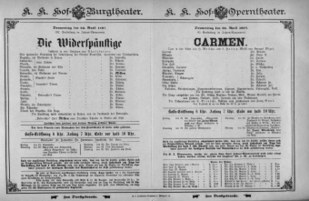 Theaterzettel (Oper und Burgtheater in Wien) 18930420 Seite: 1