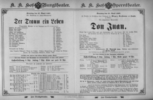 Theaterzettel (Oper und Burgtheater in Wien) 18930423 Seite: 1