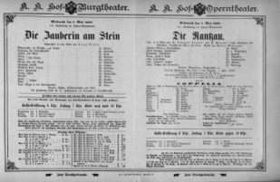 Theaterzettel (Oper und Burgtheater in Wien) 18930503 Seite: 1